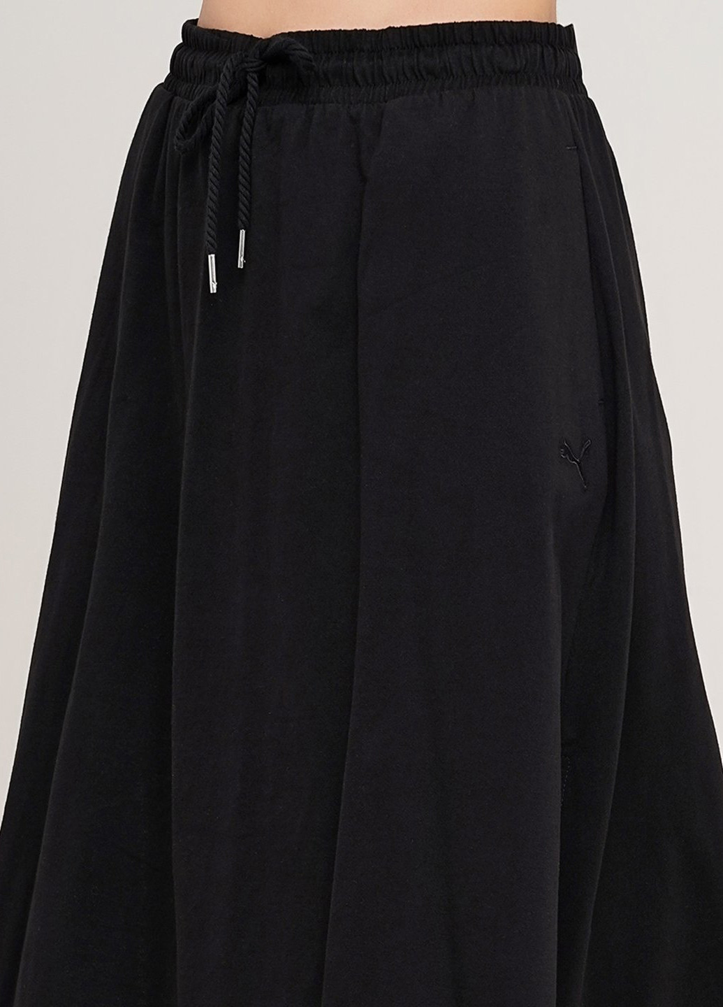 Черная кэжуал однотонная юбка Puma а-силуэта (трапеция)