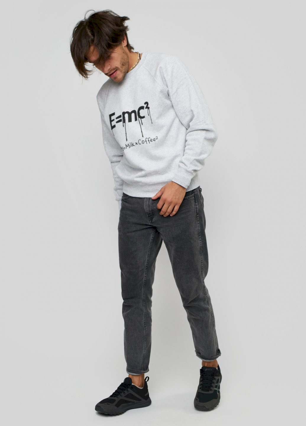 Серый свитшот мужской YAPPI рисунок (250563535)