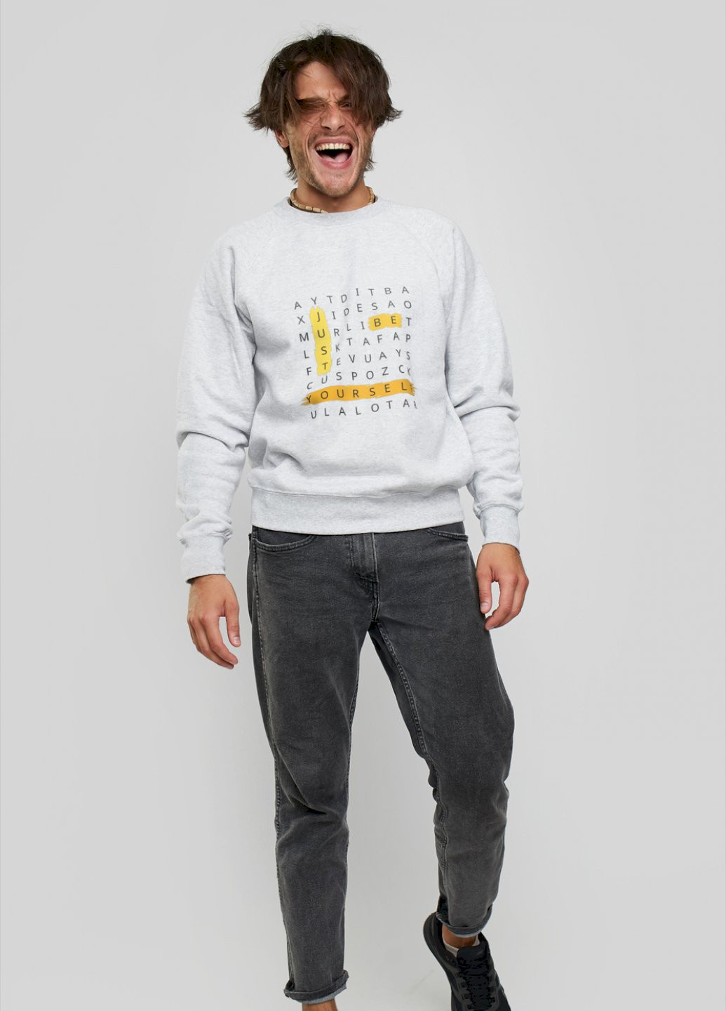 Серый свитшот мужской YAPPI рисунок (250563790)