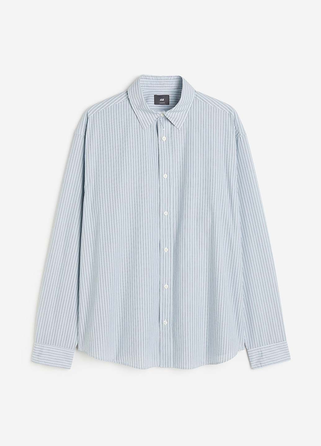 Светло-голубой кэжуал рубашка в полоску H&M