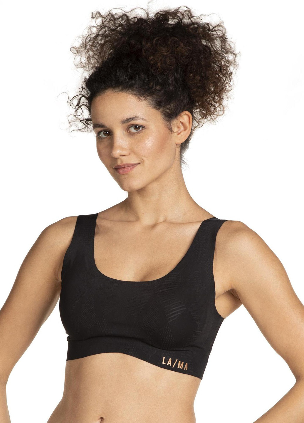 Чёрный топ бюстгальтер pol5008tp-02 Lama без косточек полиамид, эластан