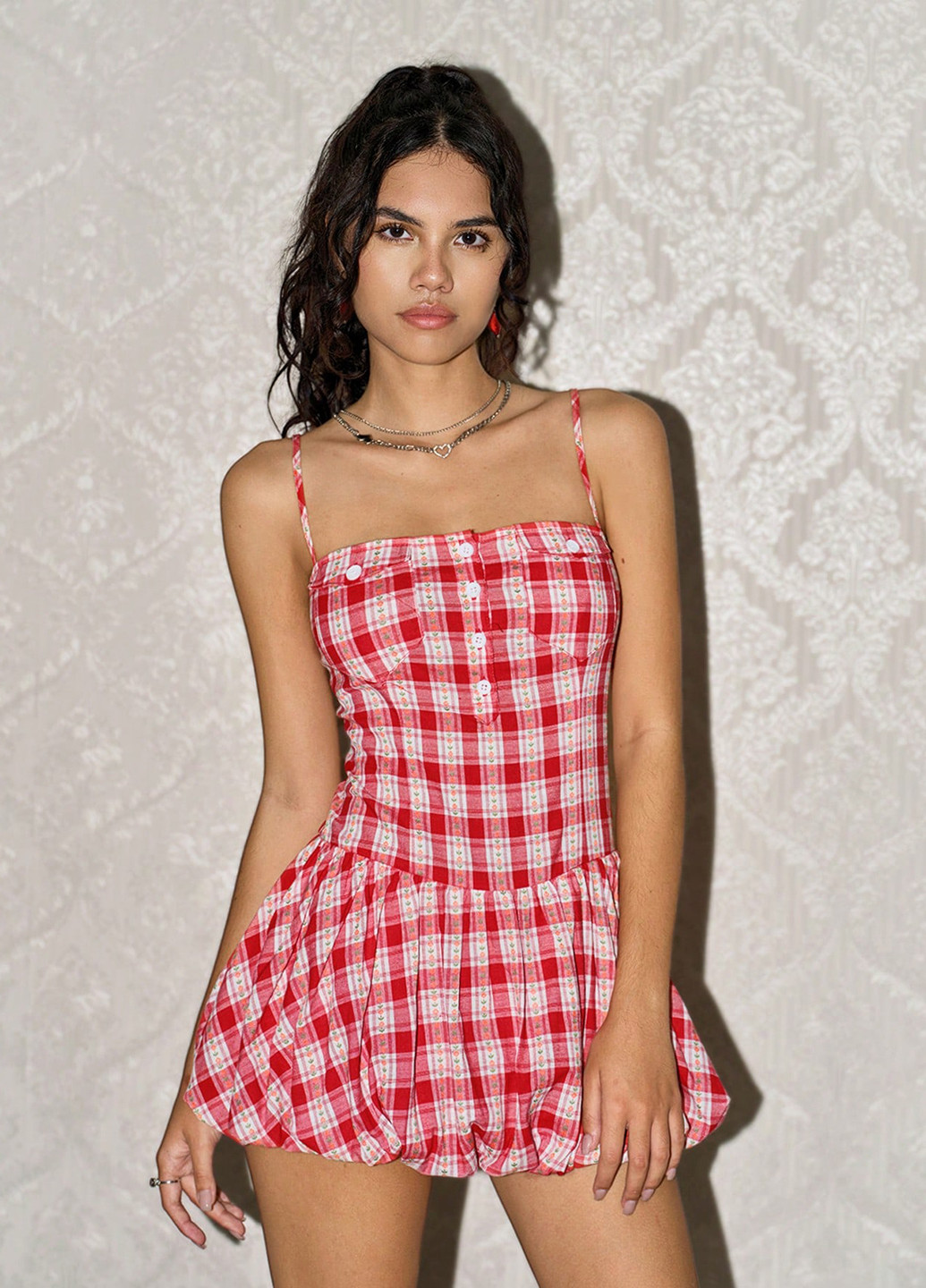 Летний женский сарафан SHEIN в клеточку