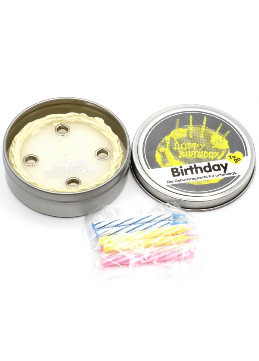 Свічка "Happy Birthday" в металевій баночці Donkey products (210539151)