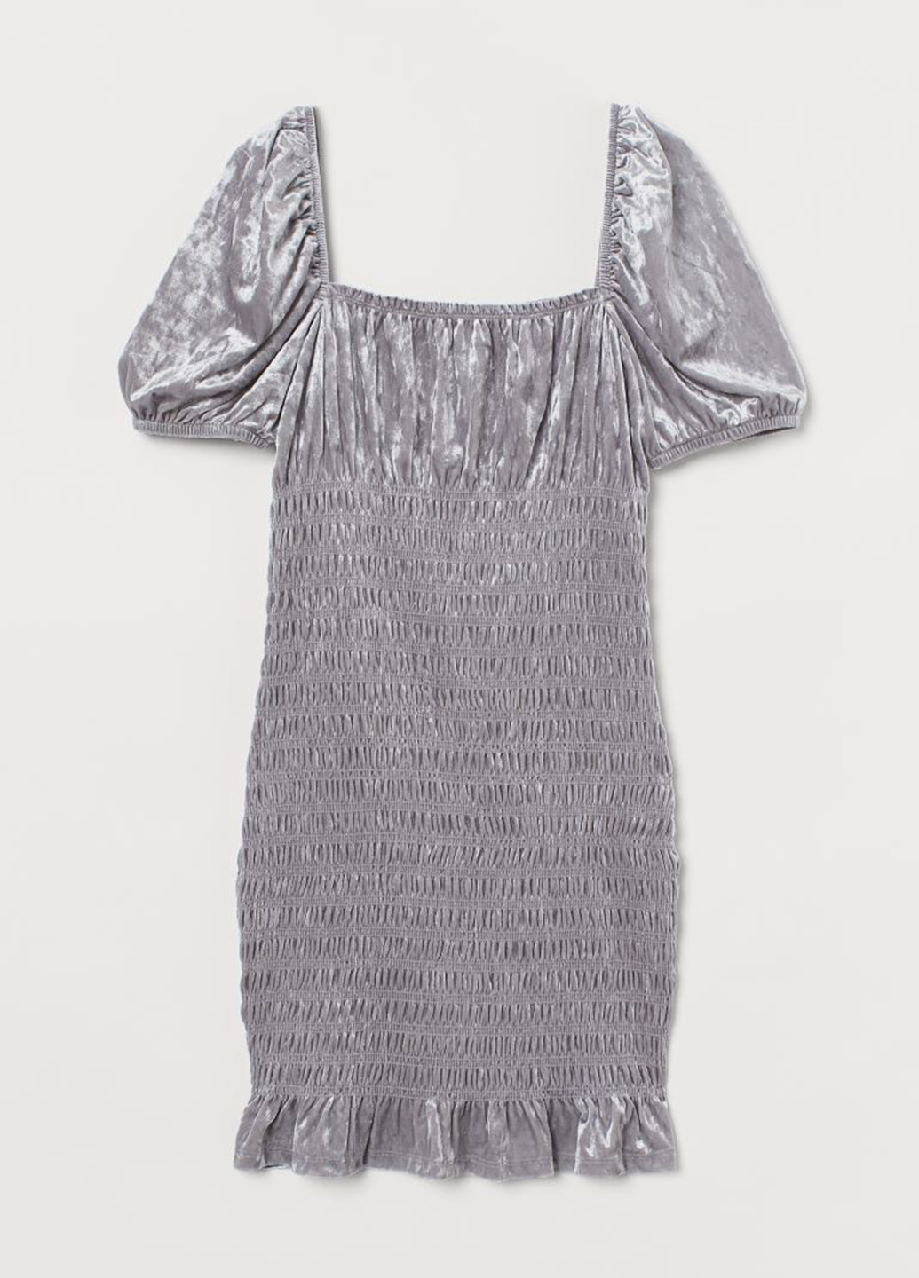 Светло-серое вечернее платье футляр H&M однотонное