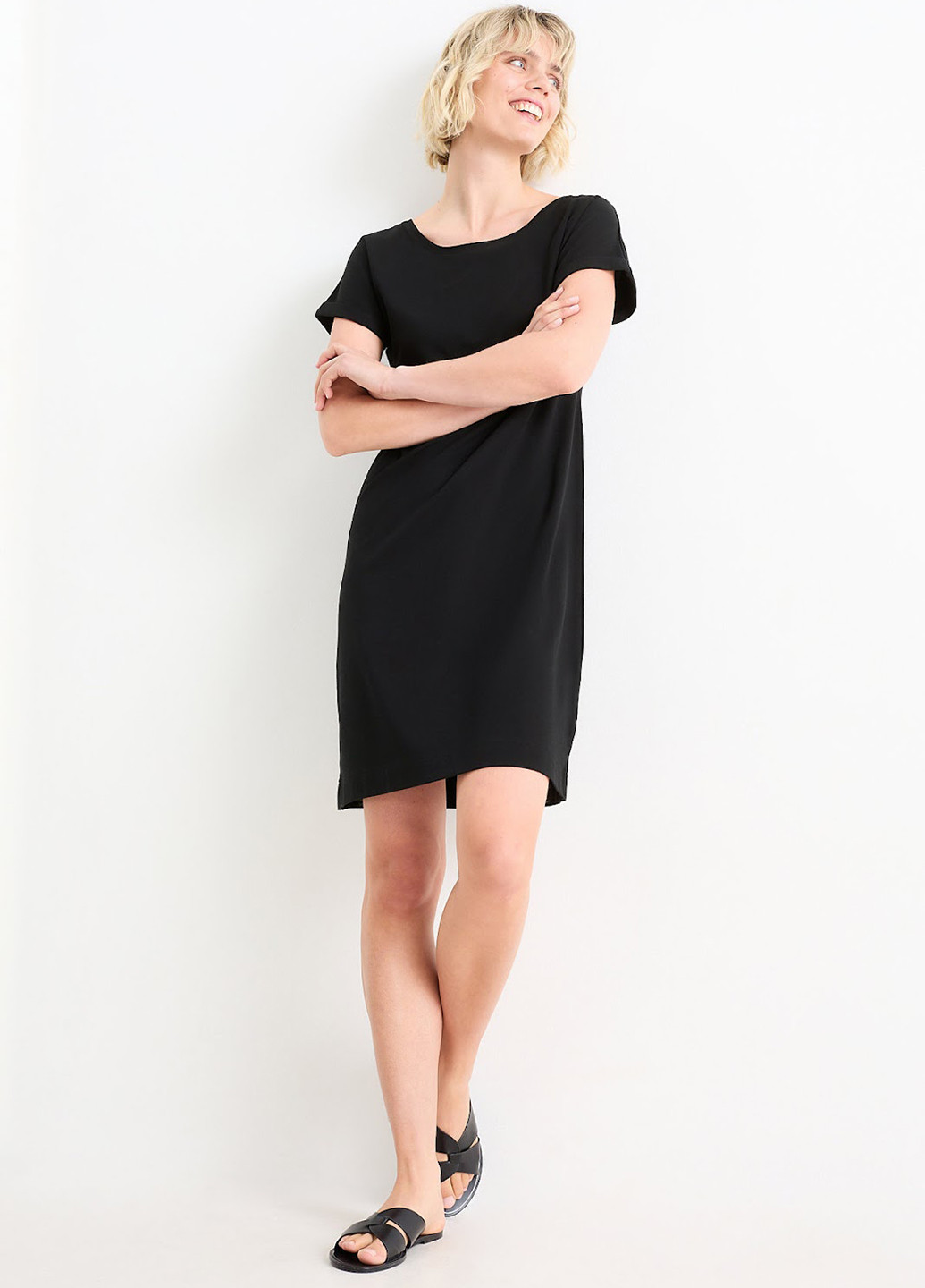 Черное кэжуал платье платье-футболка C&A однотонное