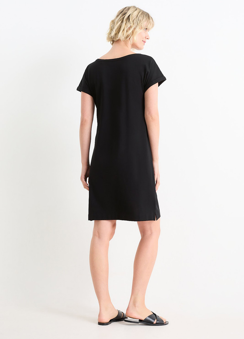 Черное кэжуал платье платье-футболка C&A однотонное
