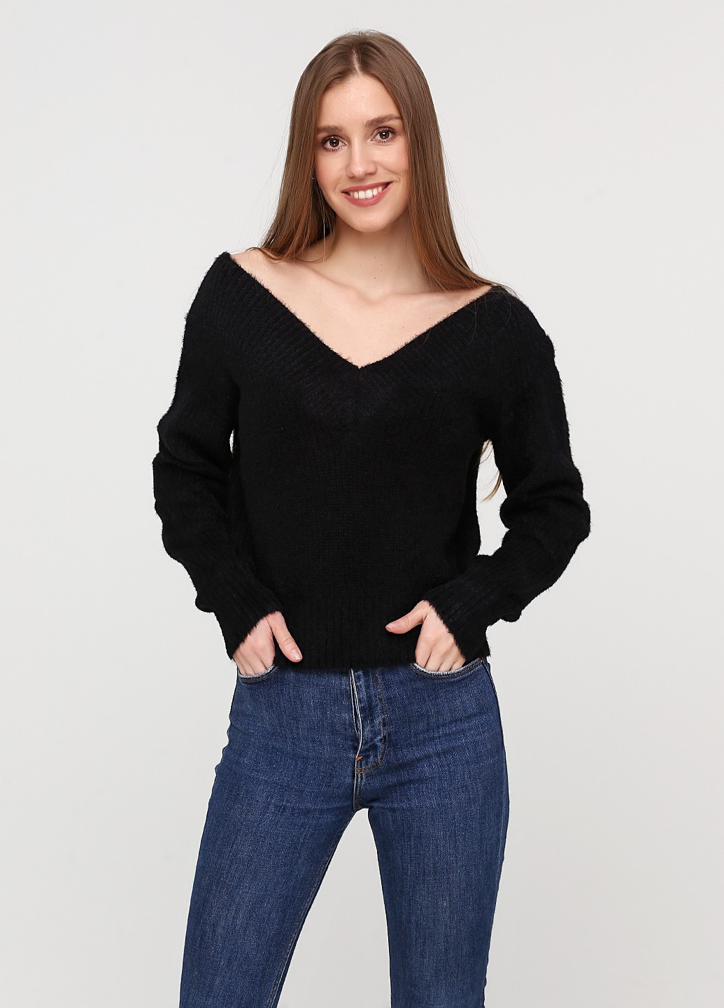 Черный зимний пуловер пуловер H&M