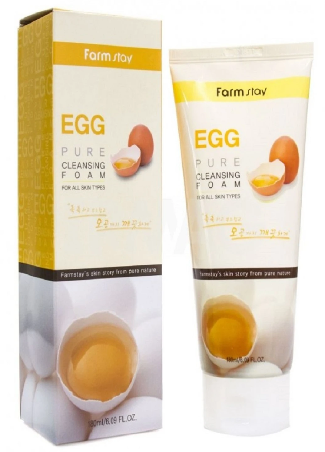 Пінка для вмивання обличчя з яєчним екстрактом Egg Pure Cleansing Foam, 180 мл FarmStay (219907637)