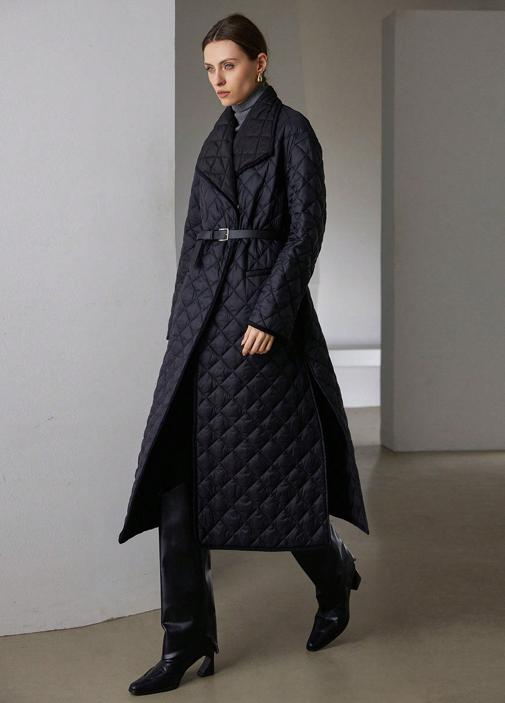 Чорна зимня куртка куртка-пальто SHEIN