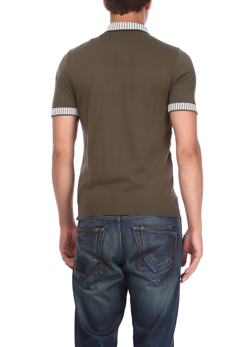 Оливковая (хаки) футболка-поло для мужчин Van Cliff однотонная