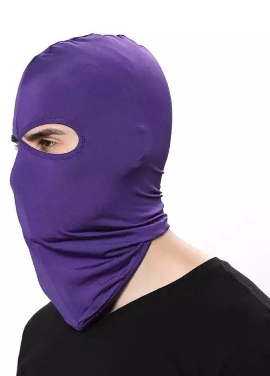 NoName балаклава маска 2 ока унісекс фіолетовий однодирочна однотонний фіолетовий спортивний поліестер виробництво - Тайвань