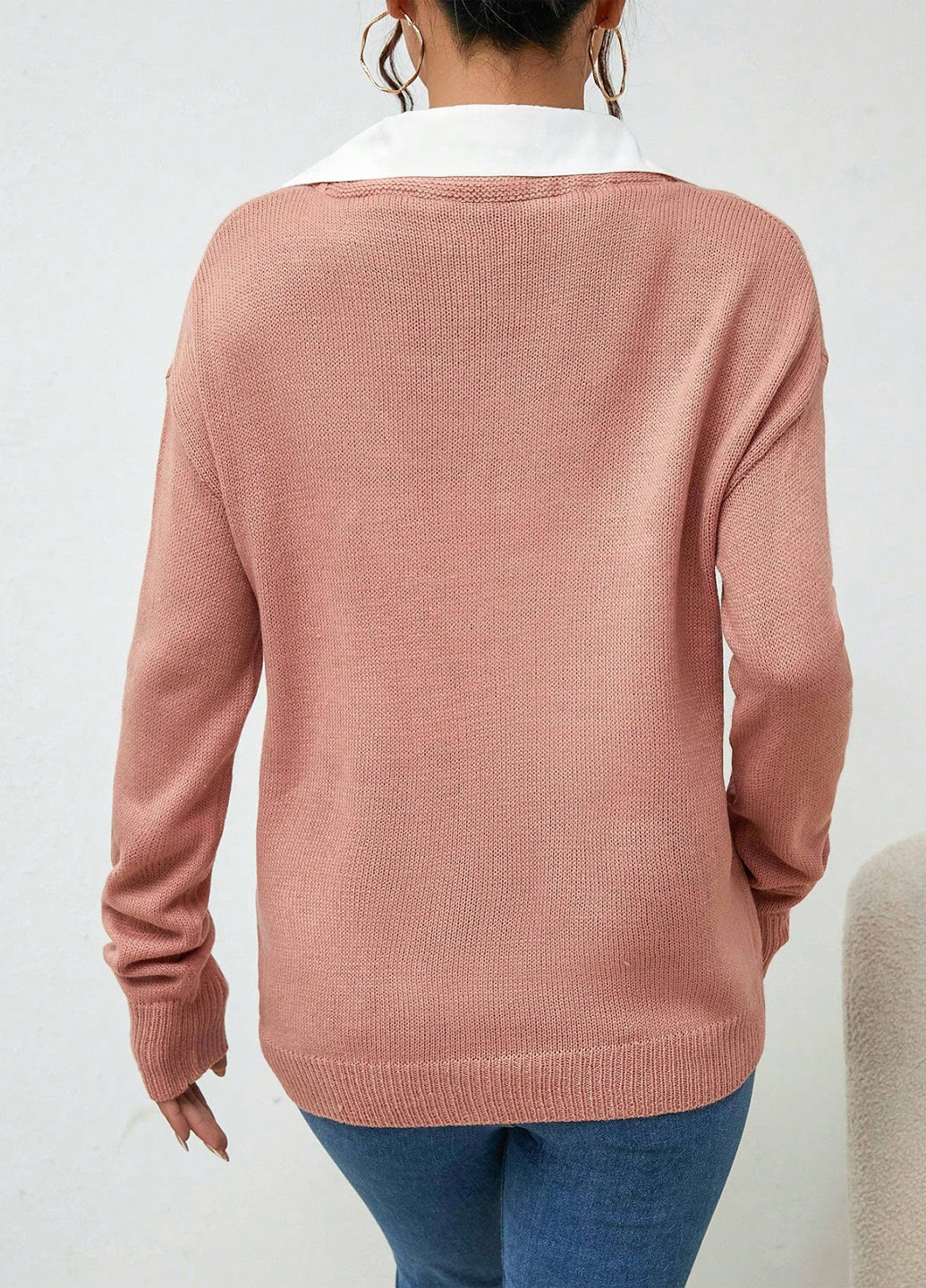 Лососевый демисезонный свитер SHEIN
