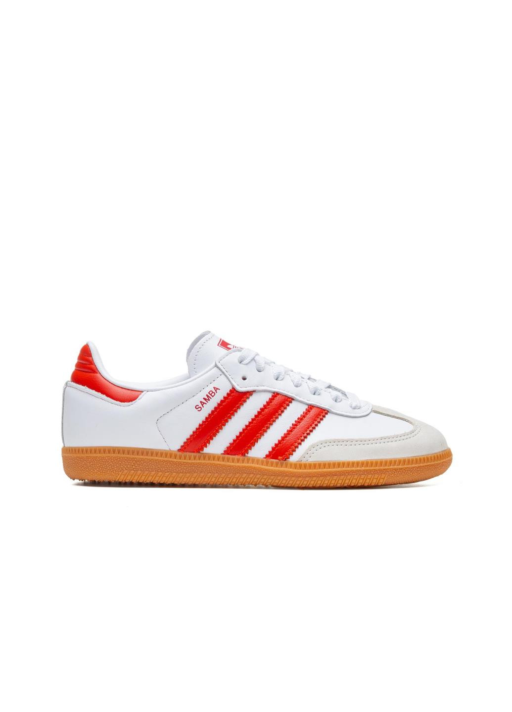 Кроссовки IF6513 adidas Samba OG White Solar Red Gum белые демисезоны (317252280)
