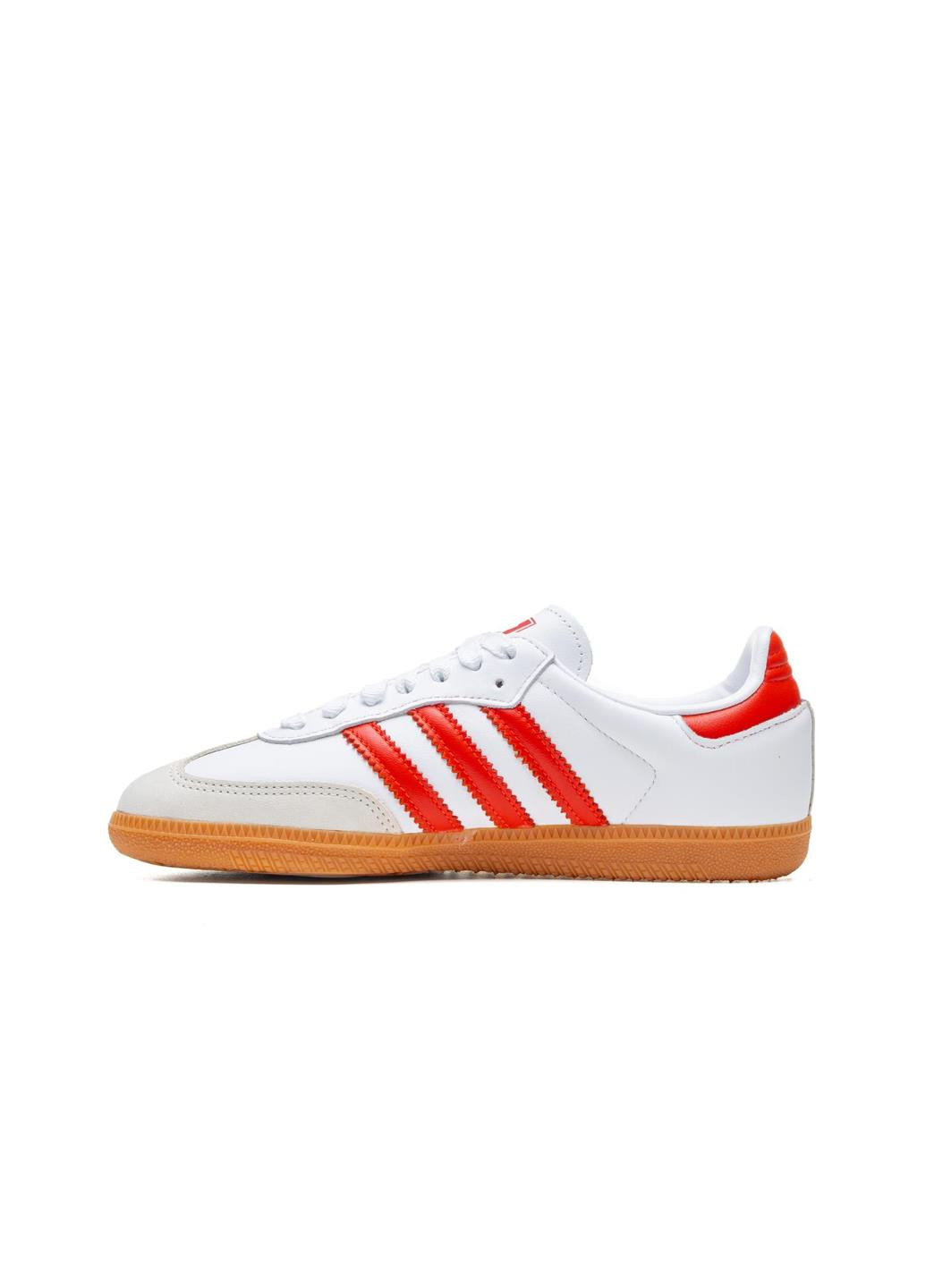 Кроссовки IF6513 adidas Samba OG White Solar Red Gum белые демисезоны (317252280)