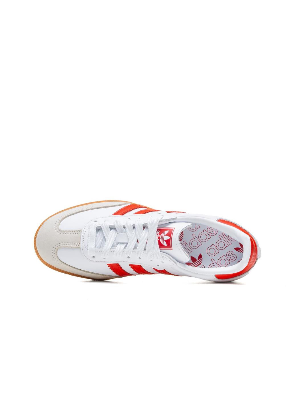 Кроссовки IF6513 adidas Samba OG White Solar Red Gum белые демисезоны (317252280)