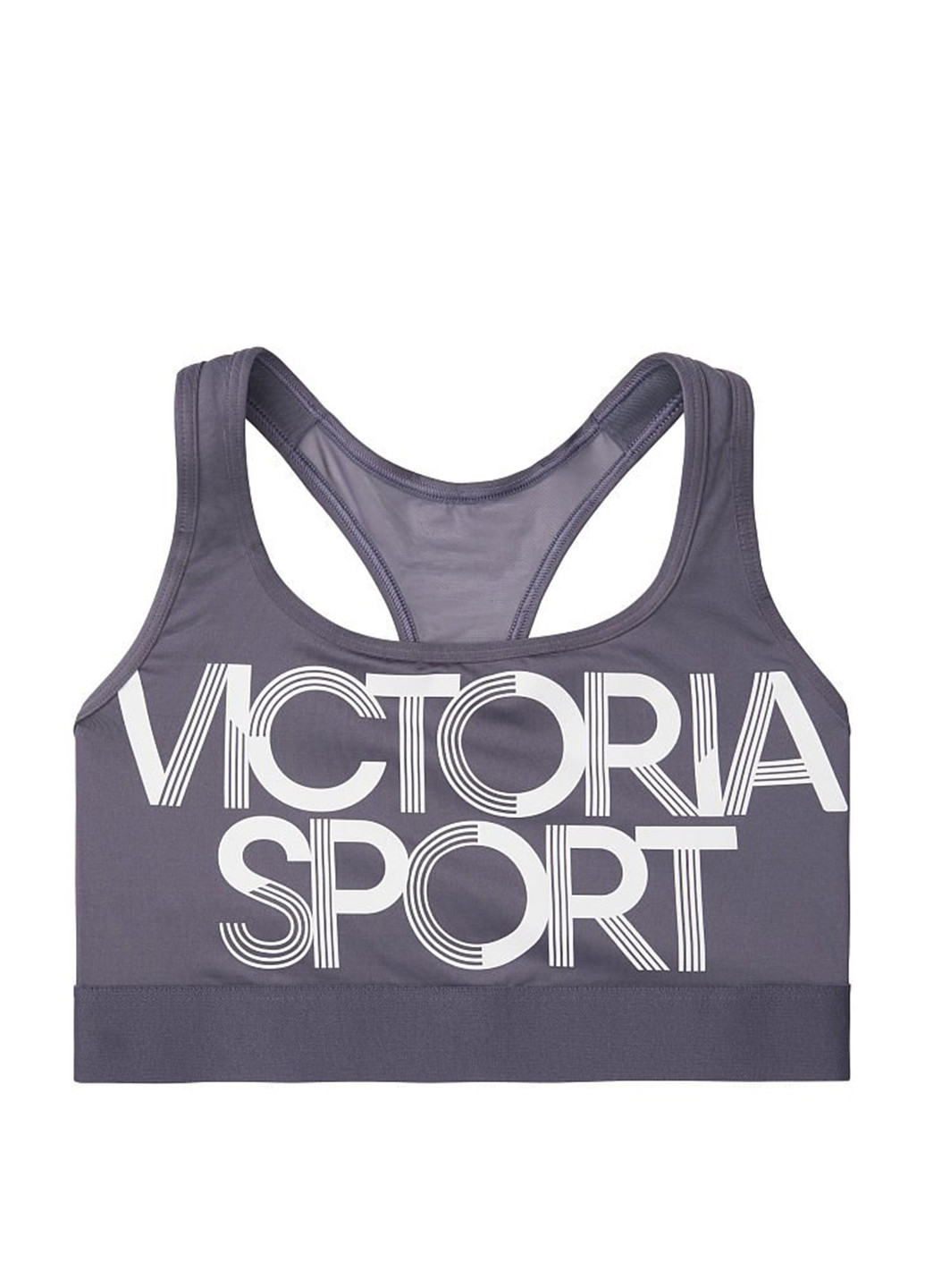 Топ Victoria's Secret надпись серый спортивный полиэстер