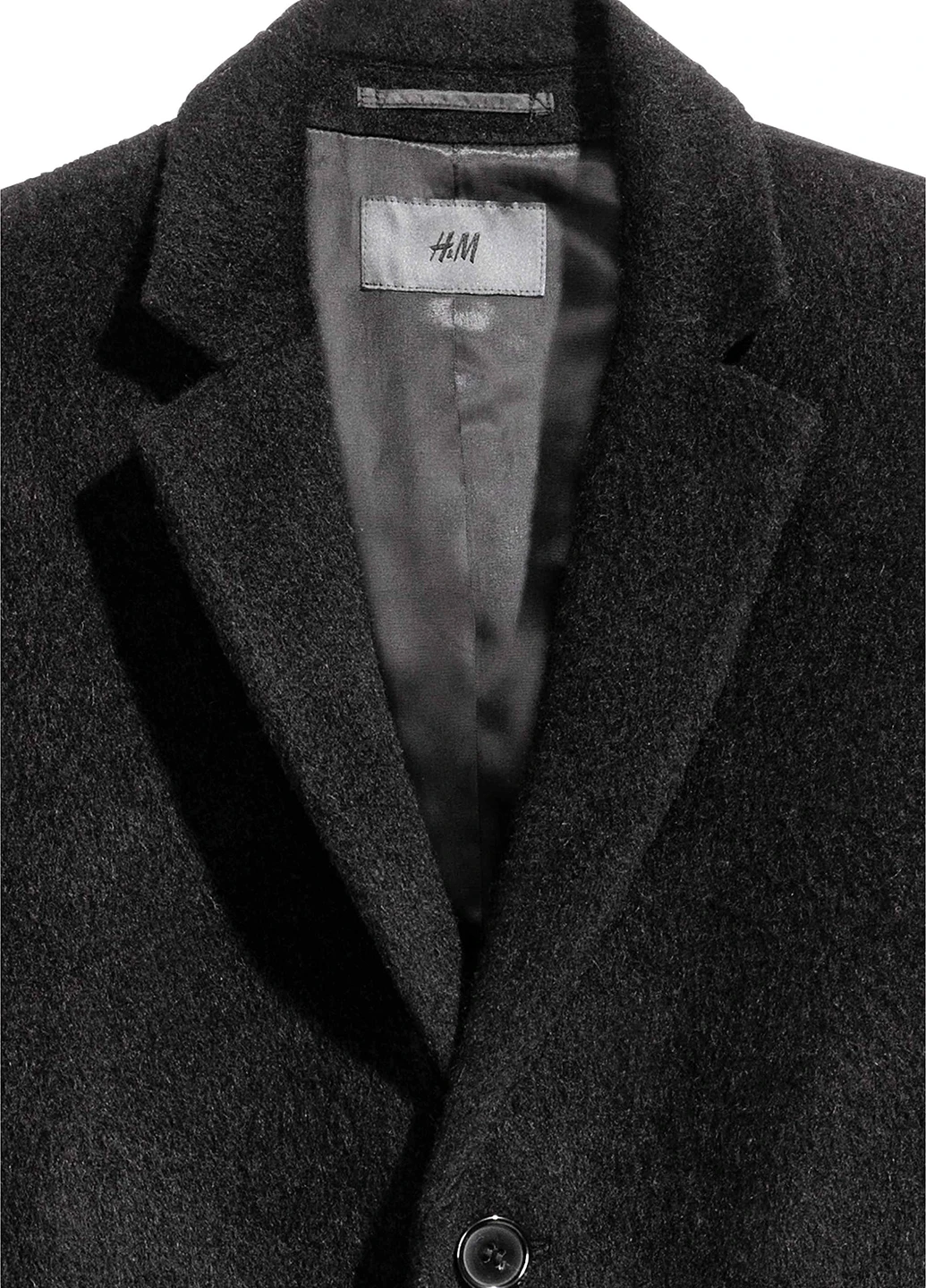 Черное демисезонное Пальто однобортное H&M