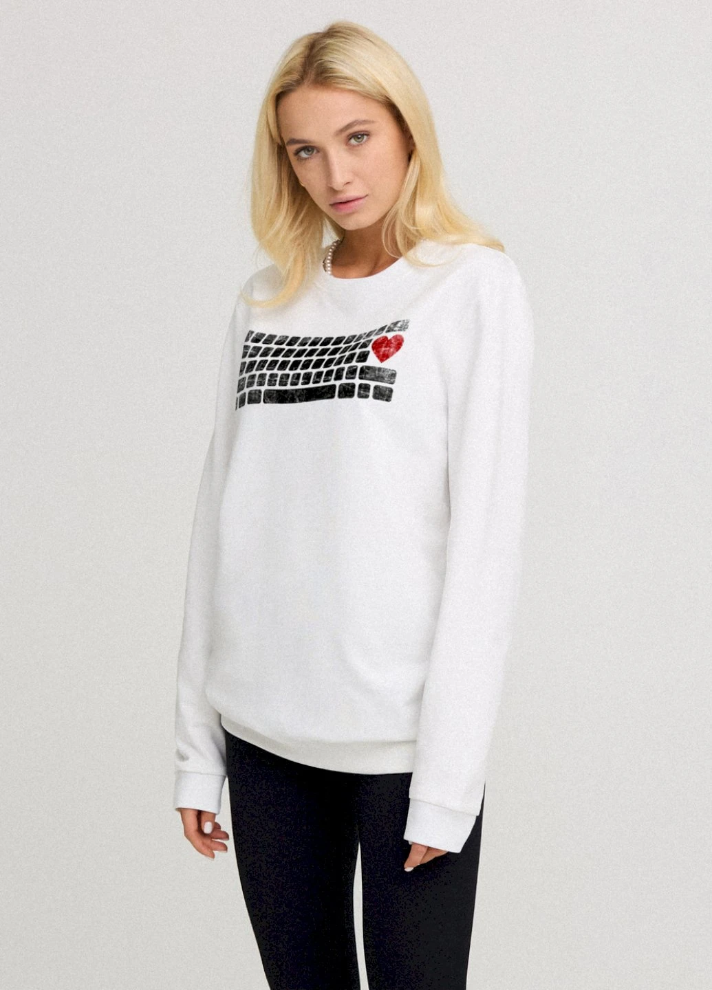 Белый світшот жіночий oversize /no flis/ YAPPI (254658570)