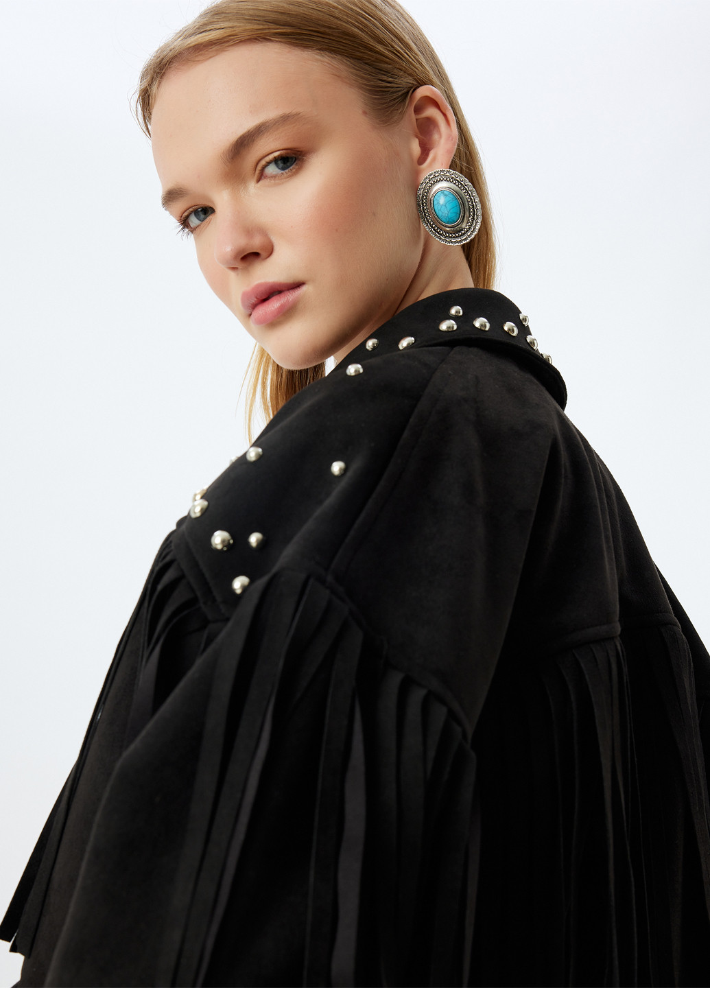 Черная демисезонная куртка байкерская KOTON