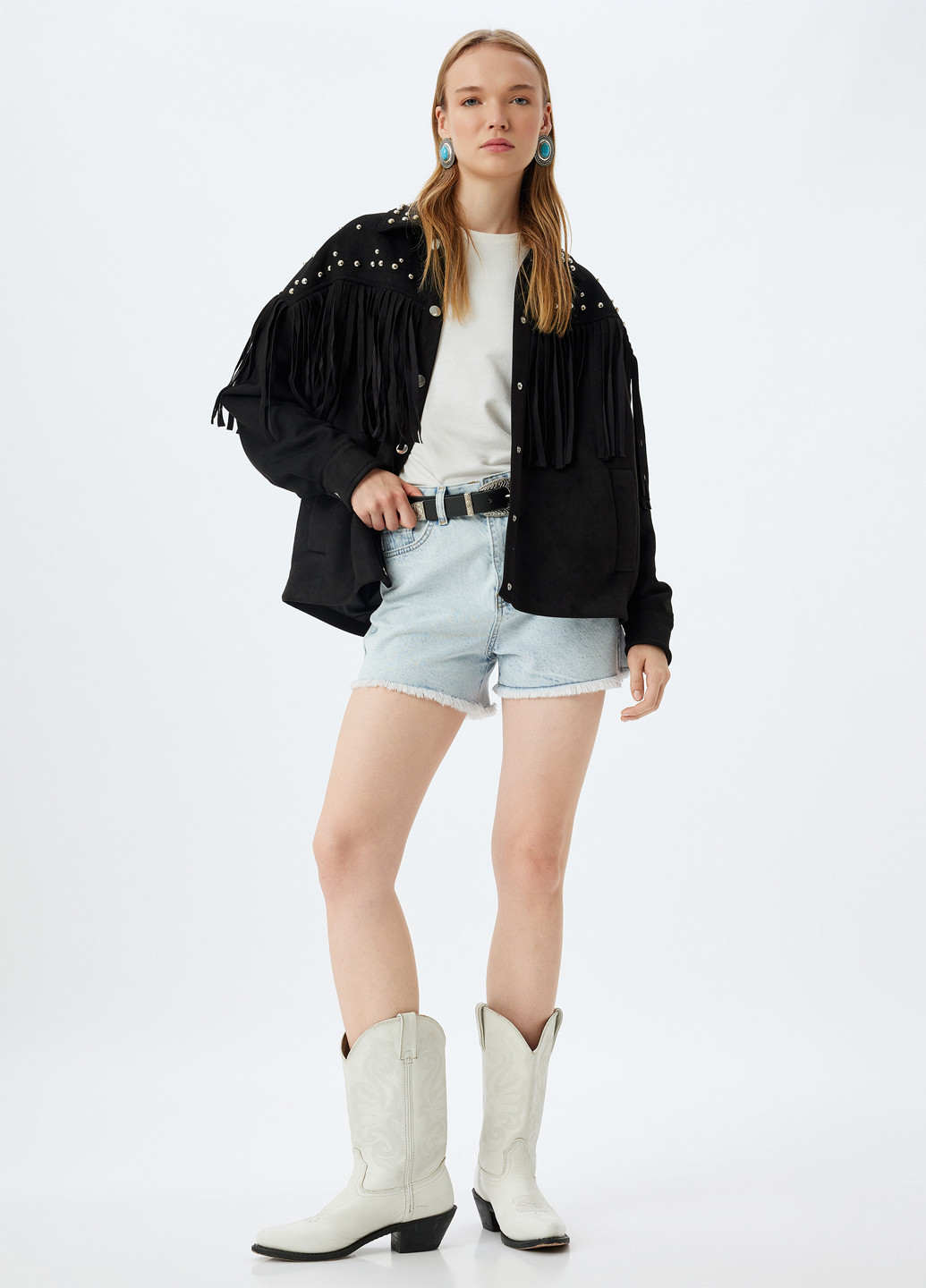 Черная демисезонная куртка байкерская KOTON