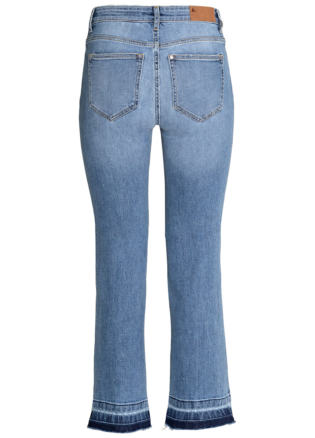 Джинси H&M вкорочені, кльош однотонні блакитні джинсові бавовна