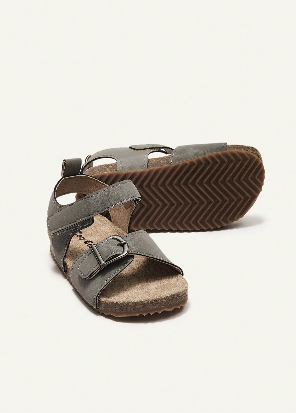Серые кэжуал сандалии SHEIN на липучке