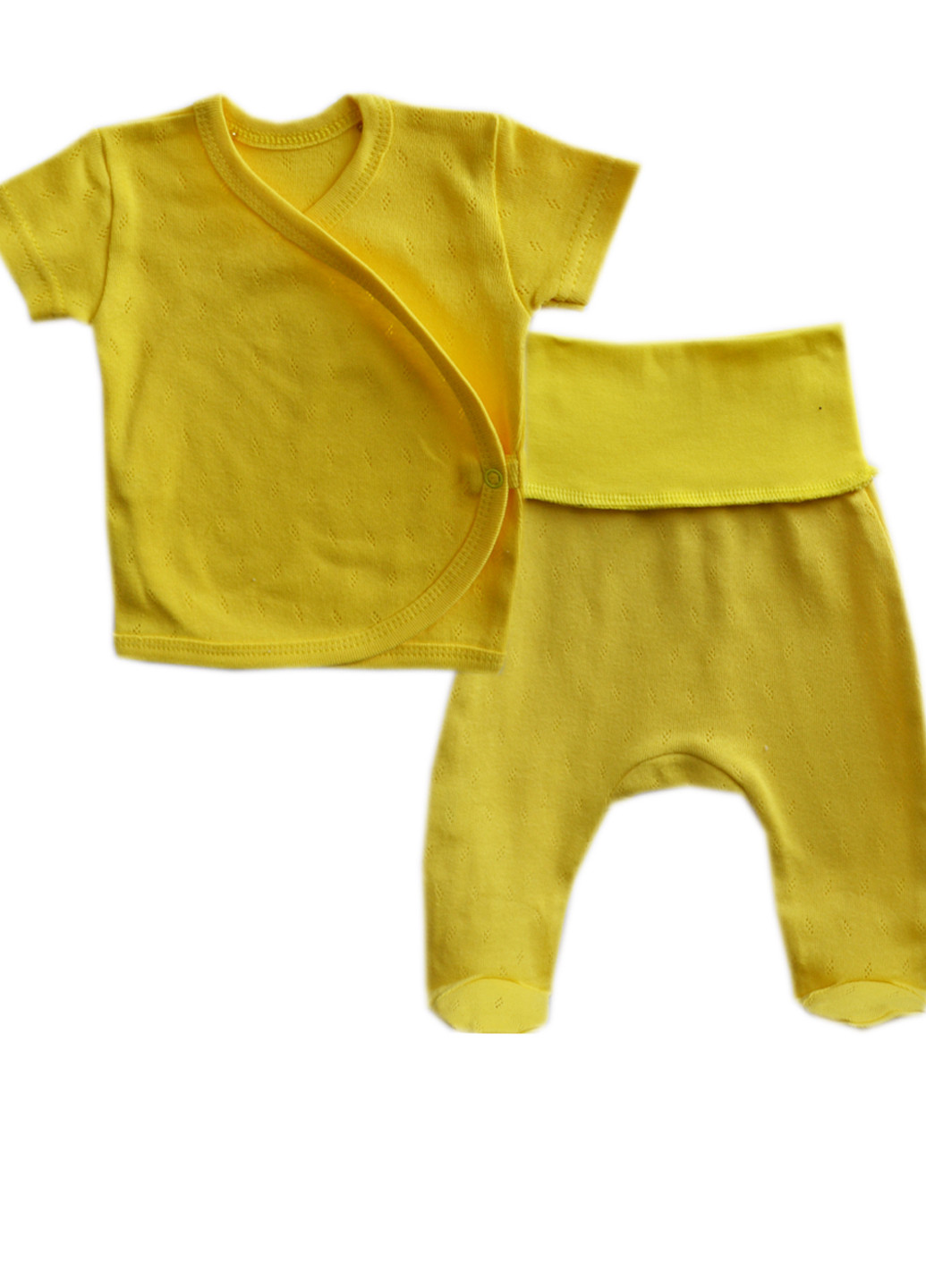 Жовтий літній комплект дитячий (повзуни+льоля довжин.рукав) "райдужне сяйво". Витуся