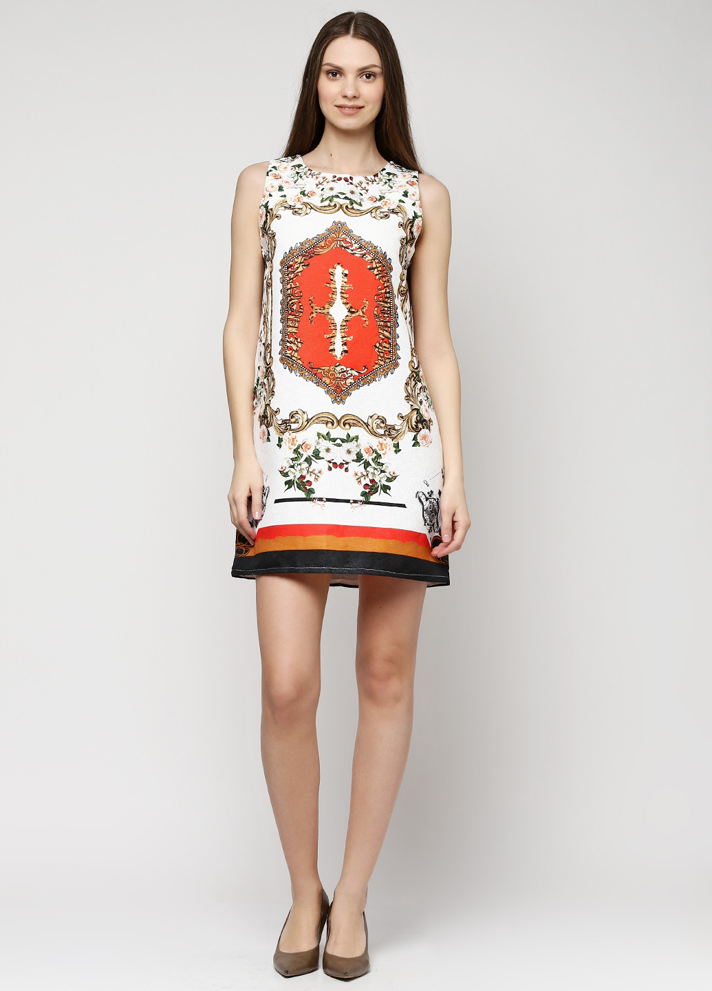 Білий кежуал сукня RED FASHION з орнаментом