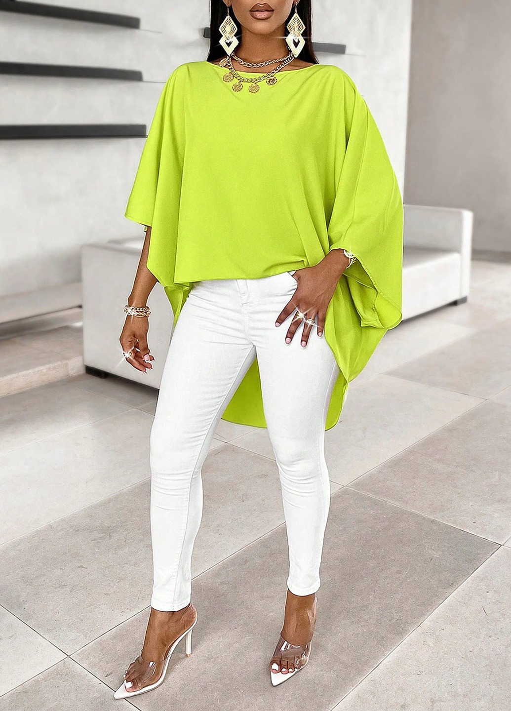 Салатова блуза SHEIN