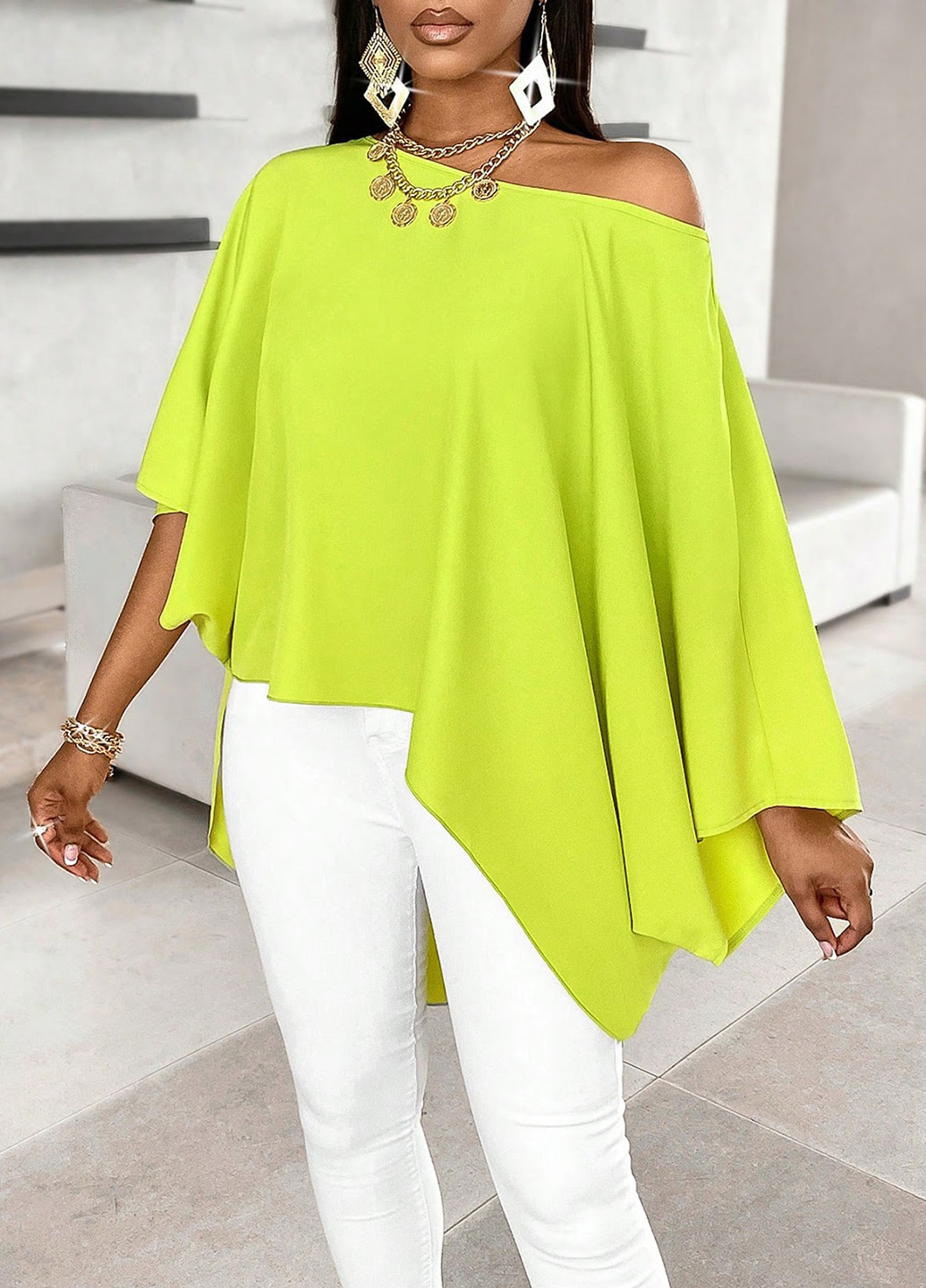 Салатова блуза SHEIN