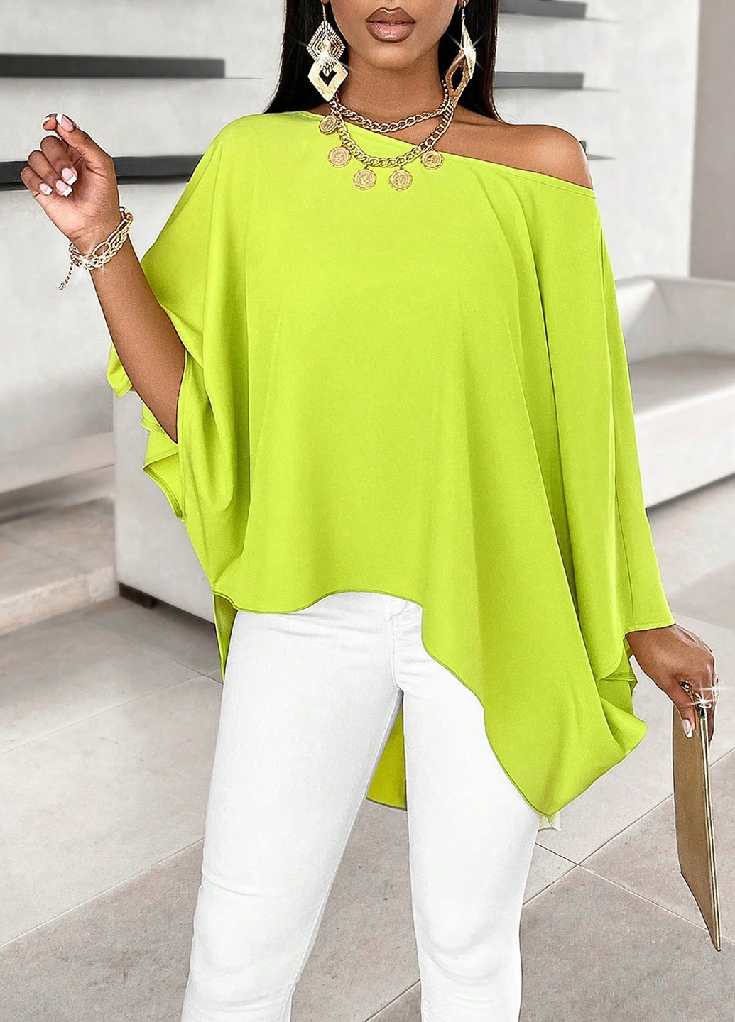 Салатова блуза SHEIN