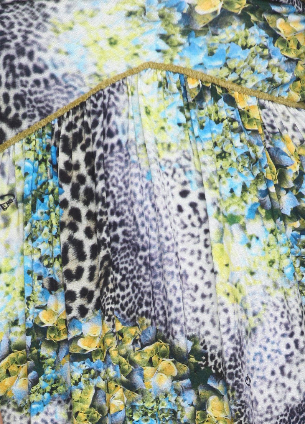Голубое кэжуал платье клеш Sassofono с абстрактным узором