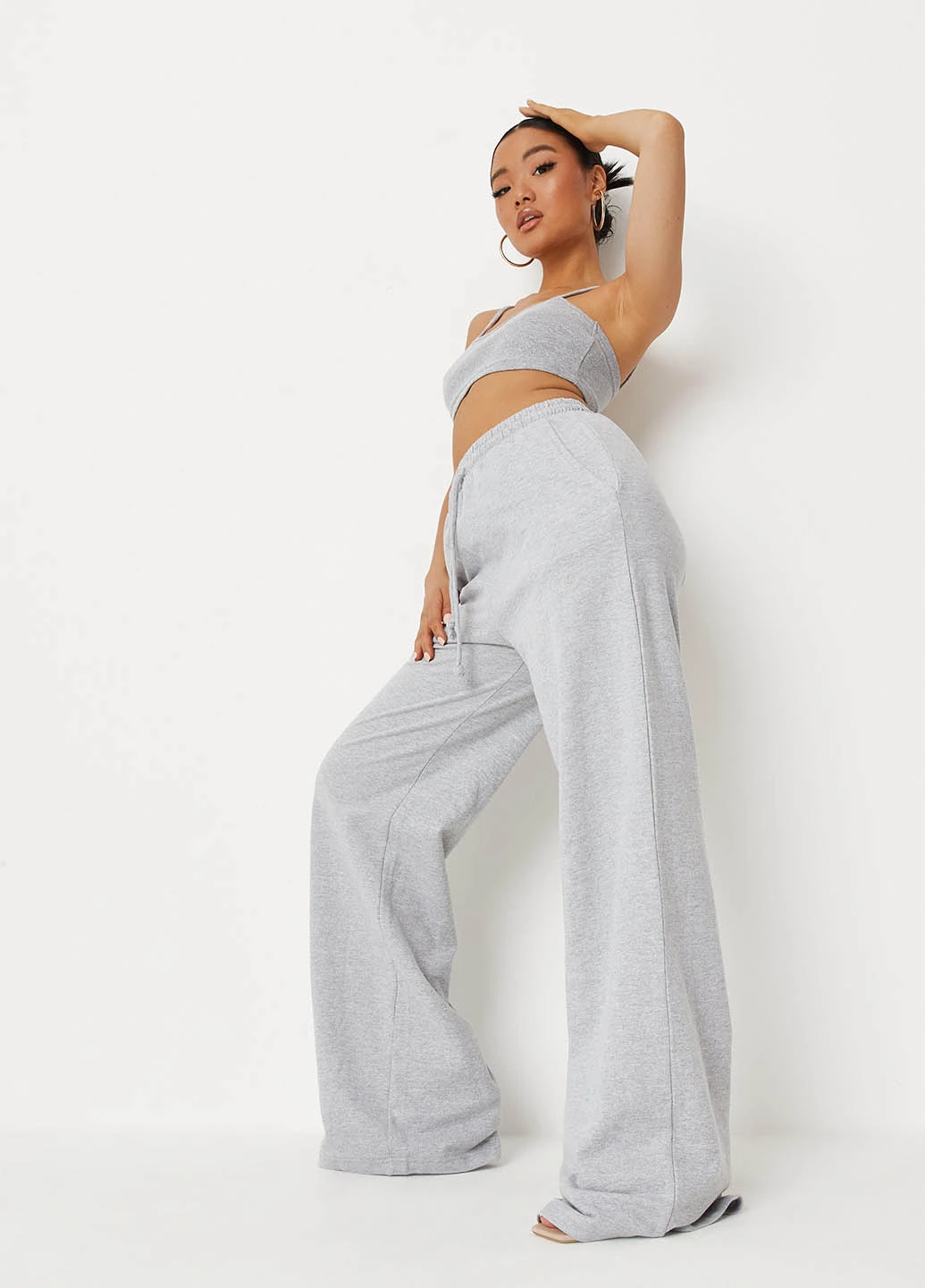 Сірий літній комплект (топ, штани) Missguided