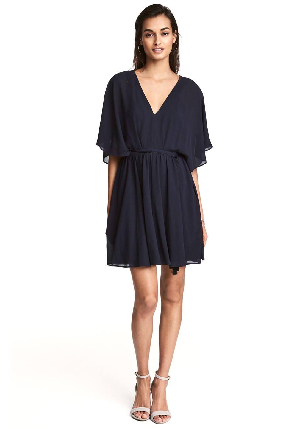 Темно-синя кежуал плаття, сукня H&M однотонна