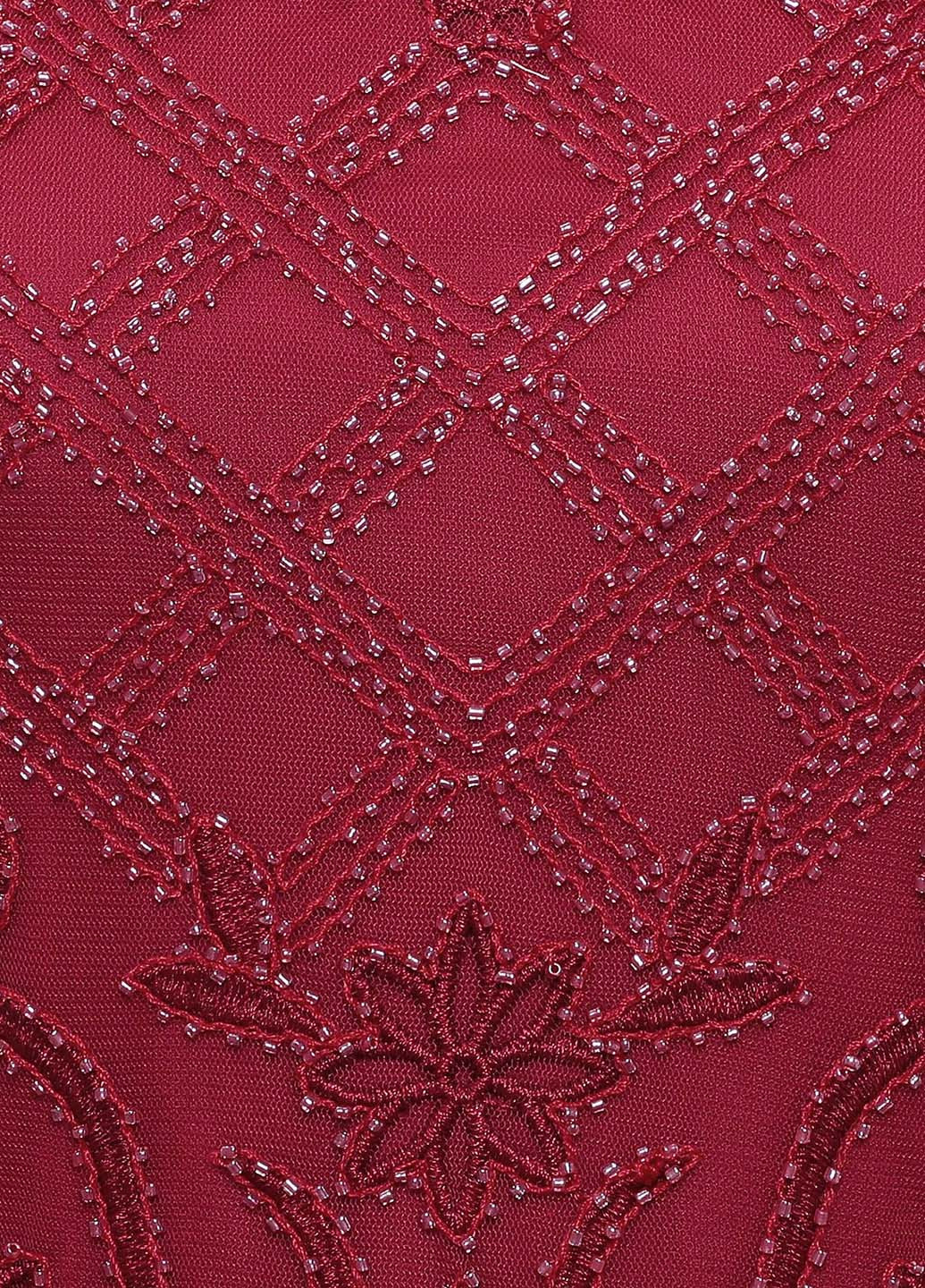 Бордова святковий, вечірня сукня кльош SHEIN однотонна