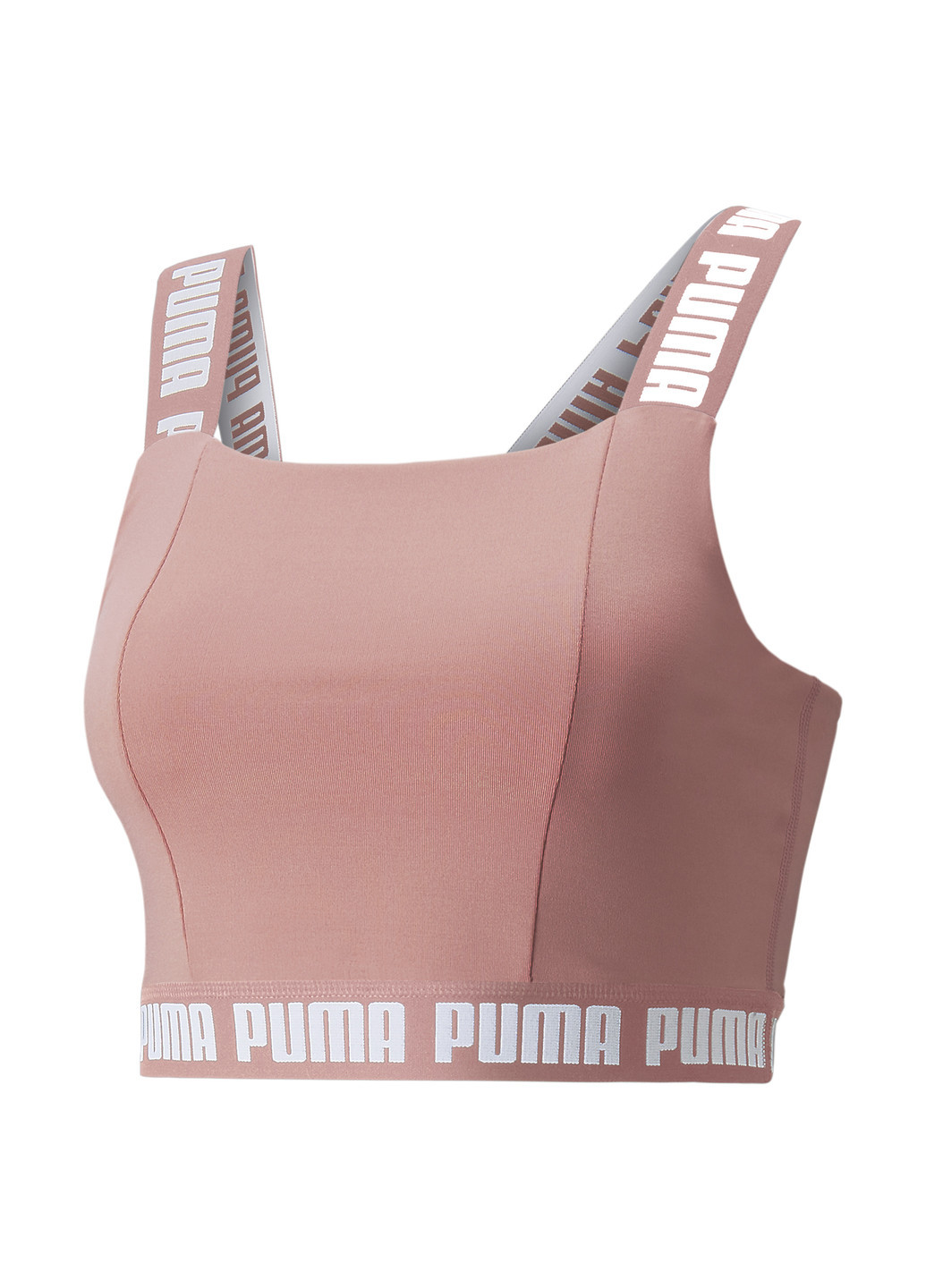 Топ Strong Women's Training Crop Top Puma однотонная розовая спортивная полиэстер, эластан