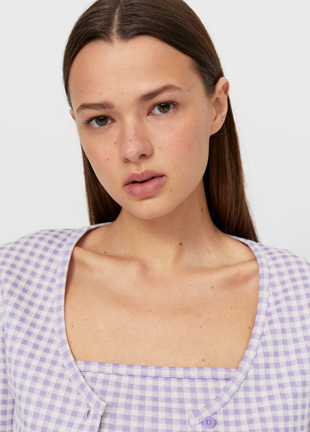 Бузкова кежуал сукня Stradivarius в клітинку