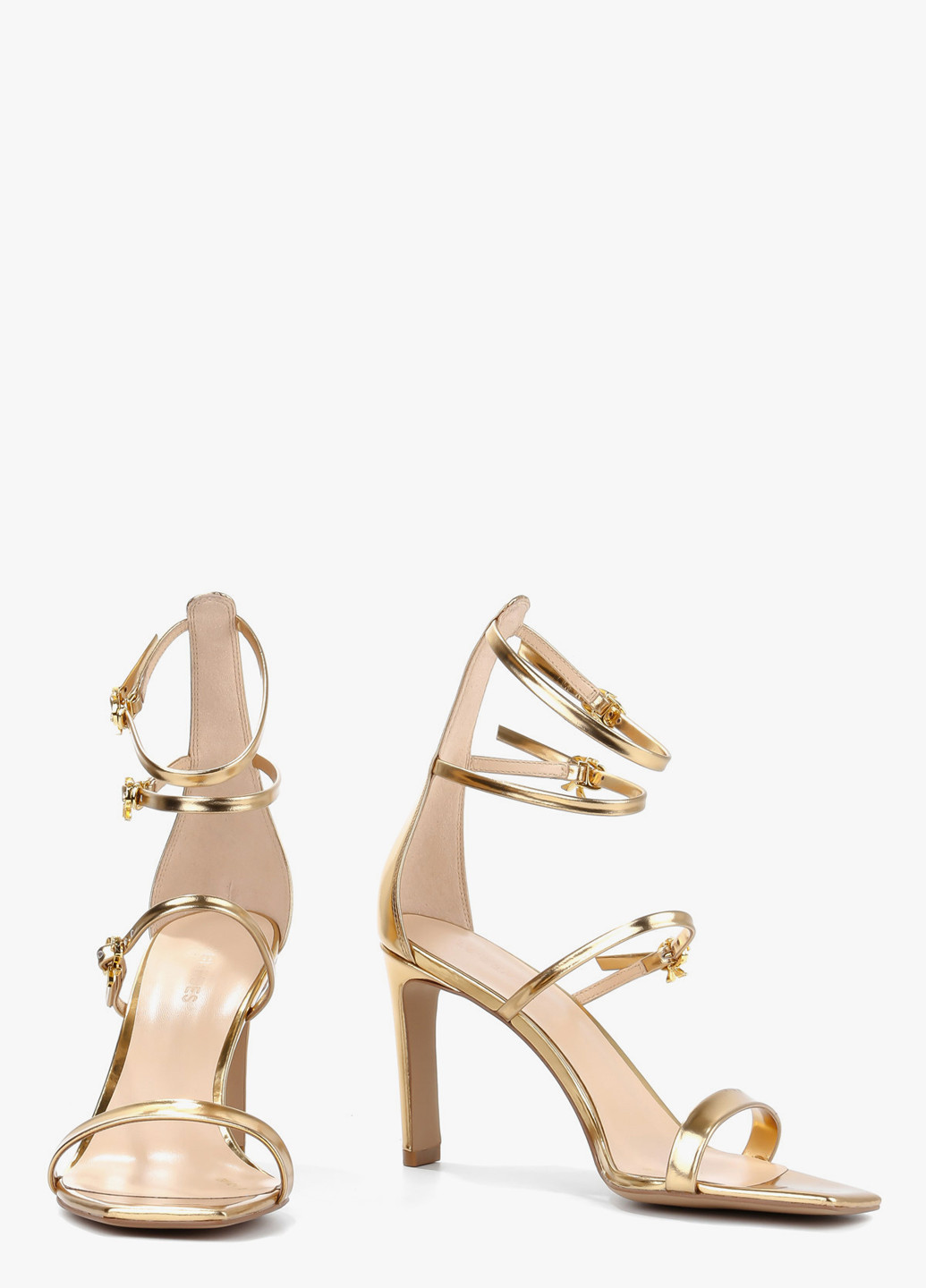 Золотые босоножки Le'BERDES с ремешком