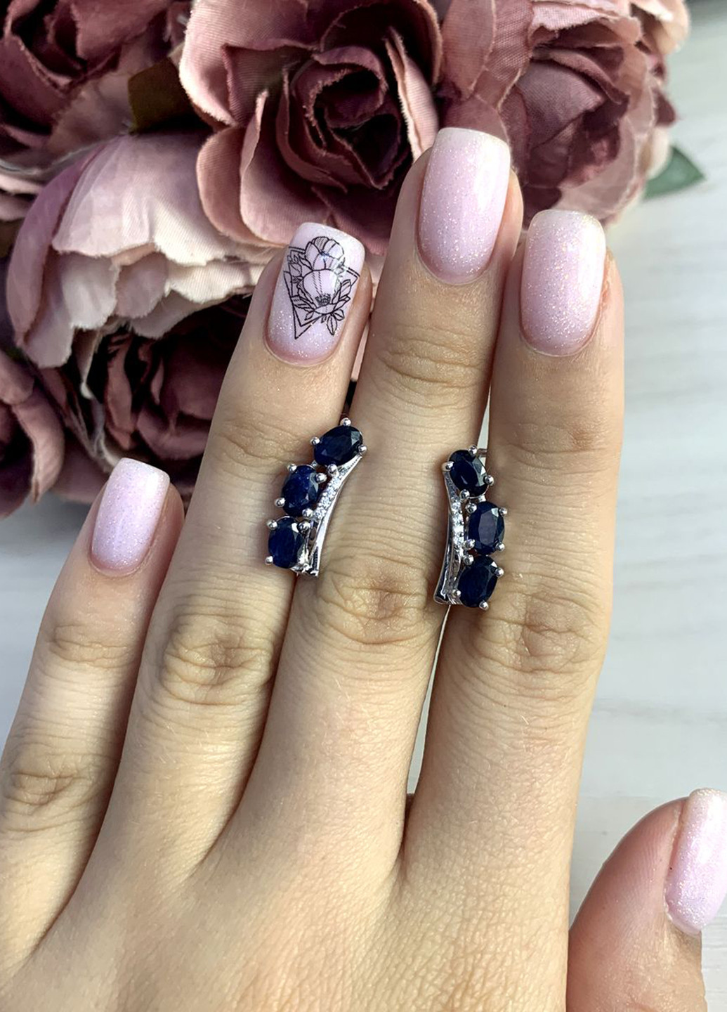 Сережки Silver Flame (191715388)