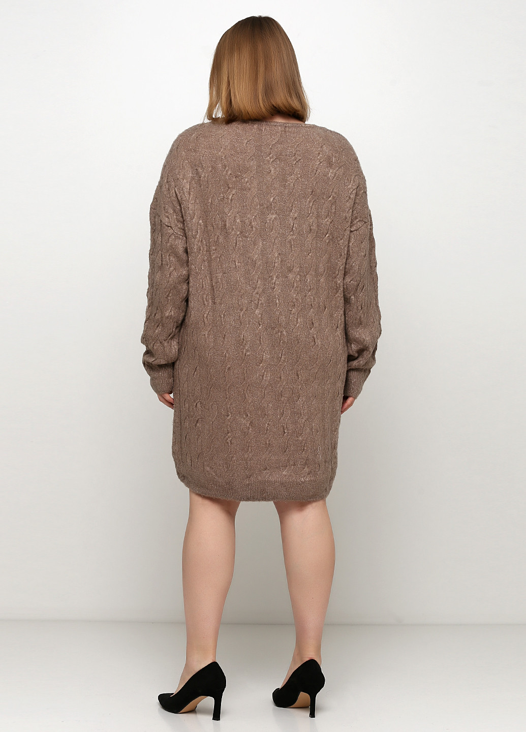Світло-коричнева кежуал сукня сукня светр H&M однотонна
