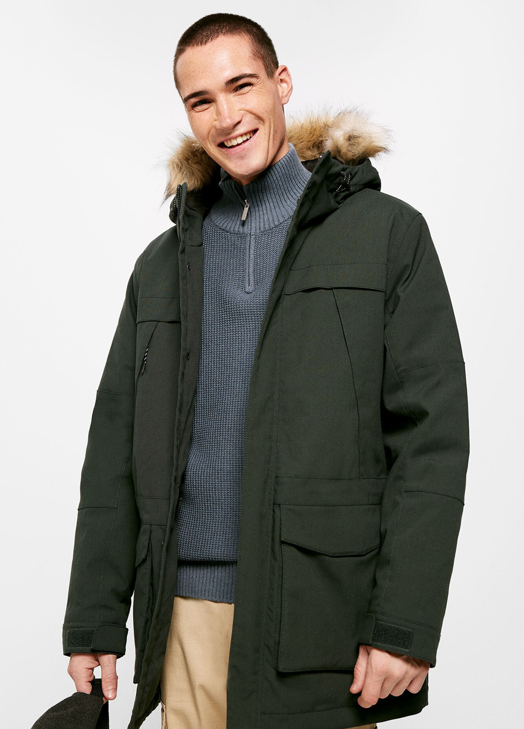 Оливкова (хакі) зимня куртка Springfield