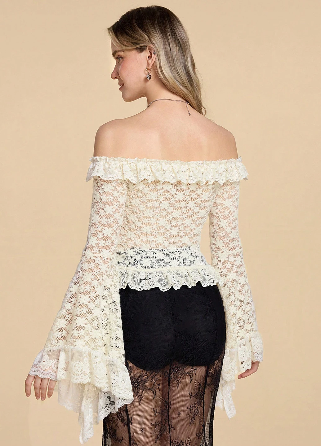 Кремовая блуза SHEIN