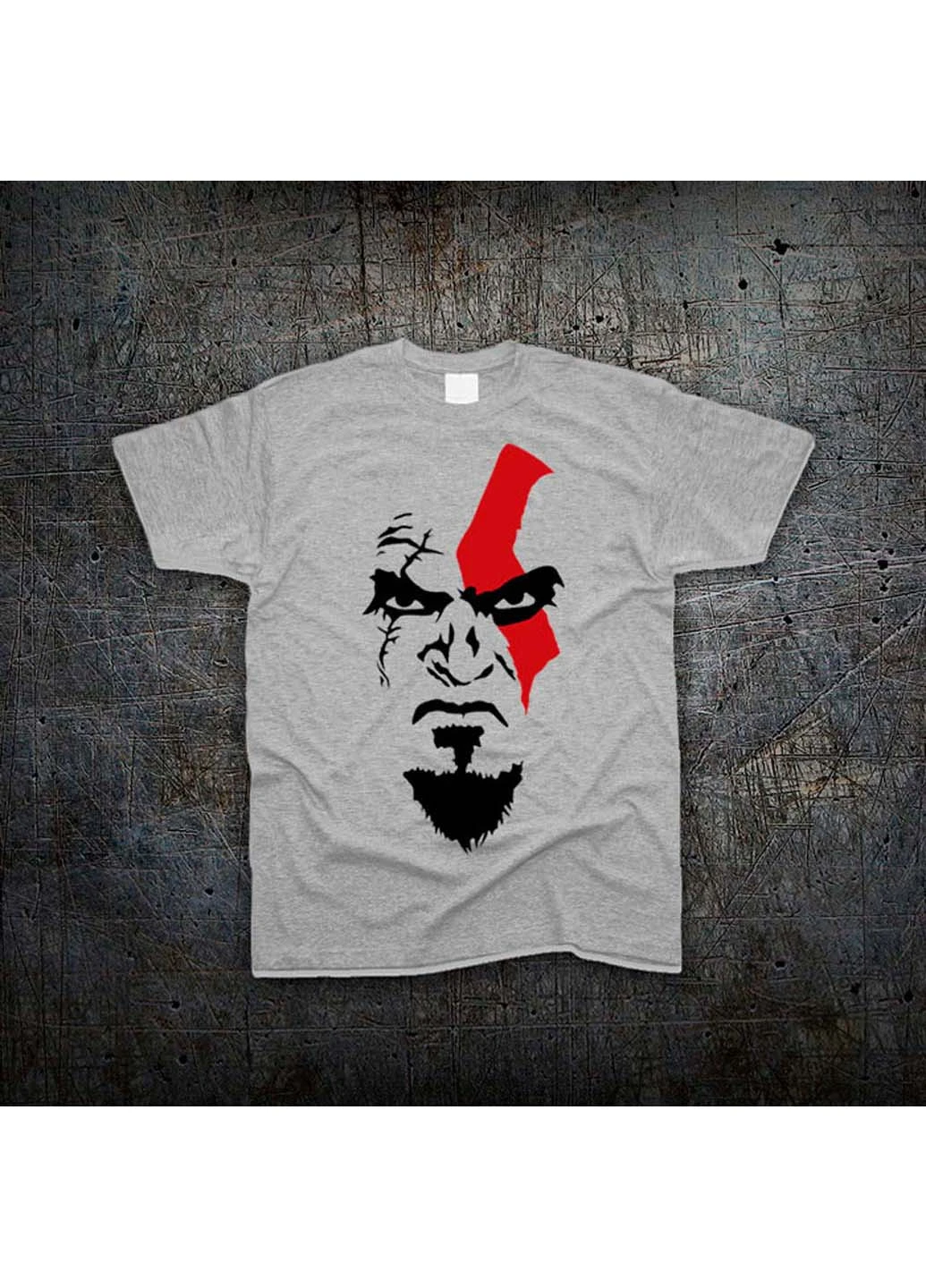 Серая футболка Fruit of the Loom Кратос Kratos God of War
