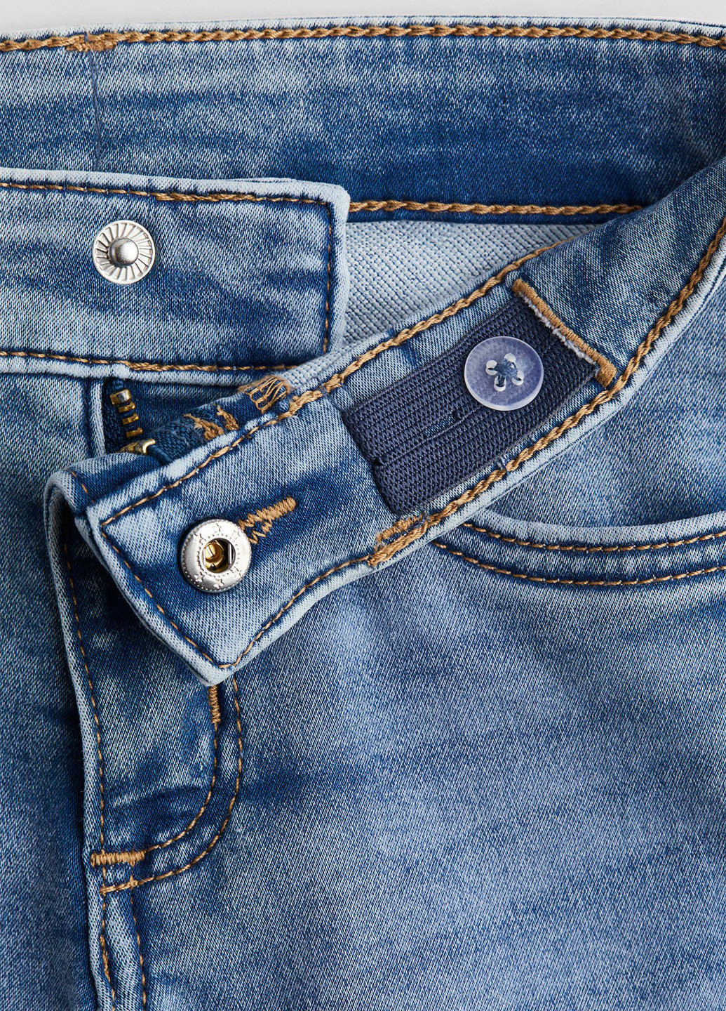 Светло-синие демисезонные скинни джинсы H&M