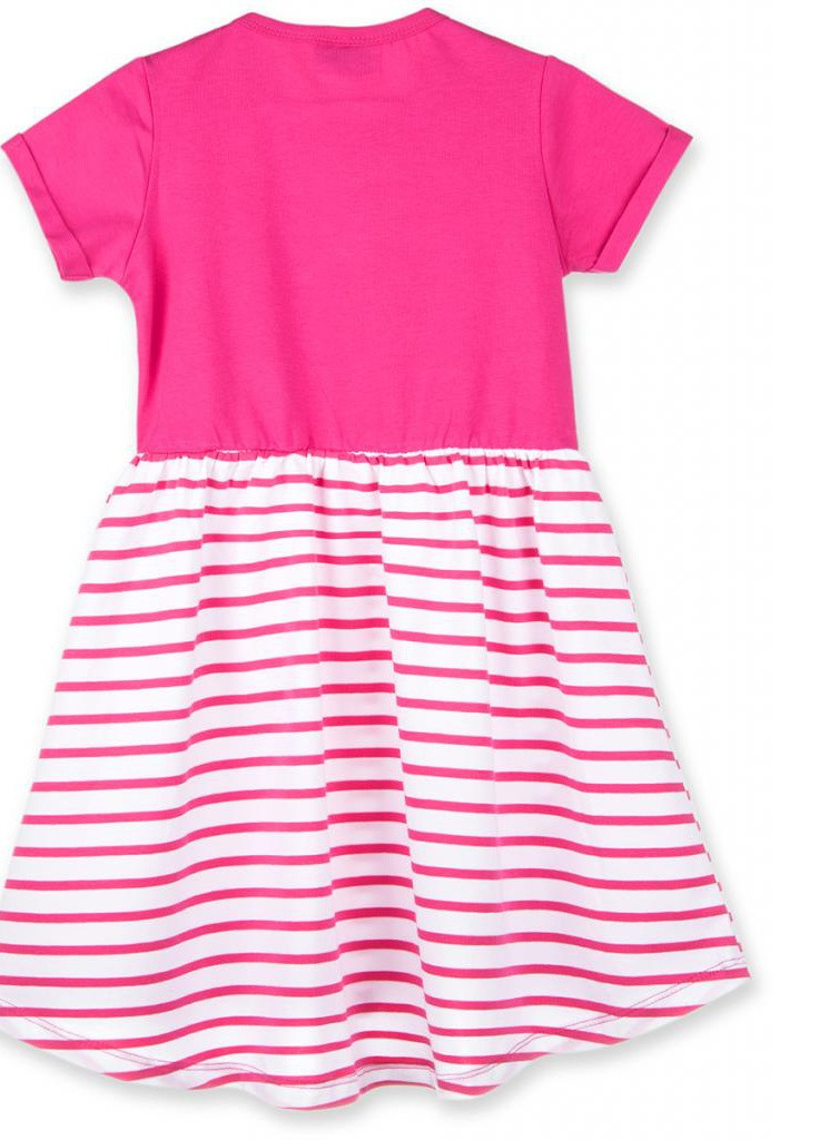 Біла футболка зі спідницею в смужку (8753-98g-fuchsia) Breeze (205773419)