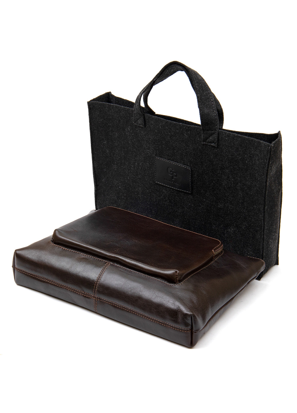 Мужская кожаная сумка для ноутбука 36х25х1,5 см Grande Pelle (250097545)