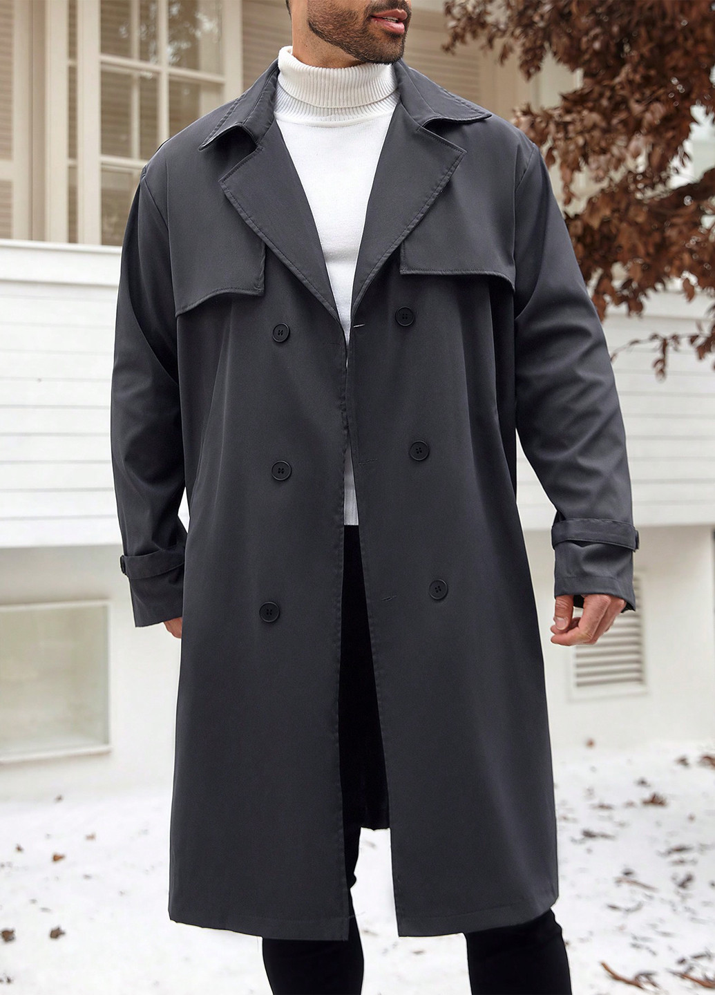 Плащ SHEIN тренчкот на гудзиках вільний (365437495)