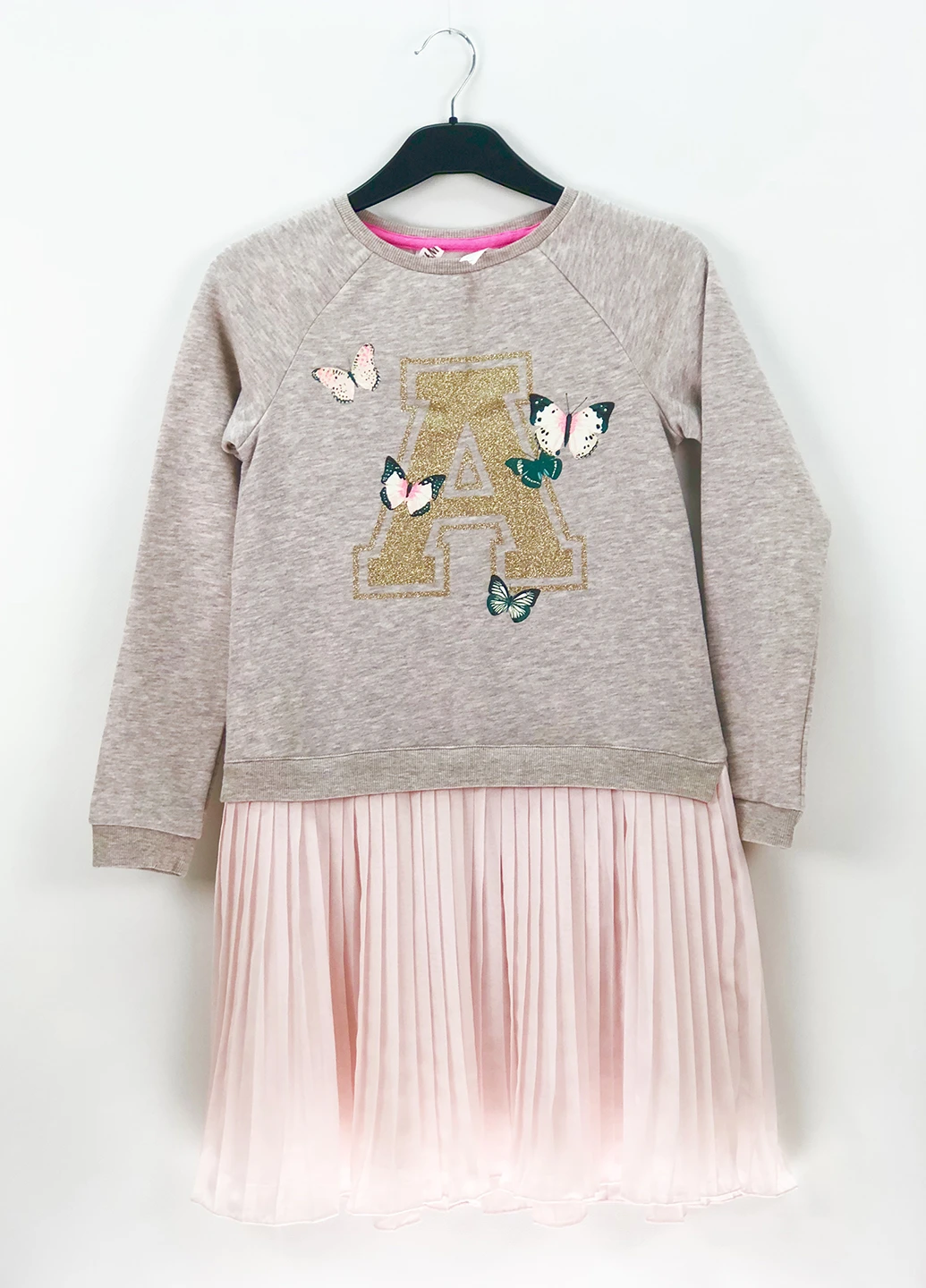 Серо-бежевое платье H&M (149796915)