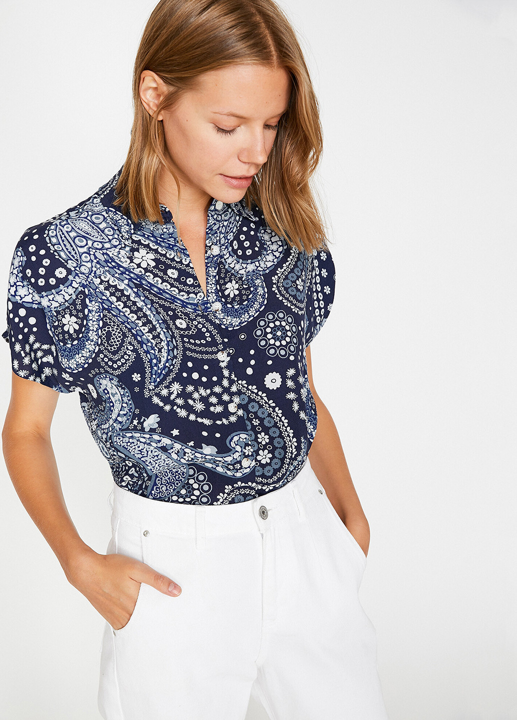 Тёмно-синяя блуза KOTON