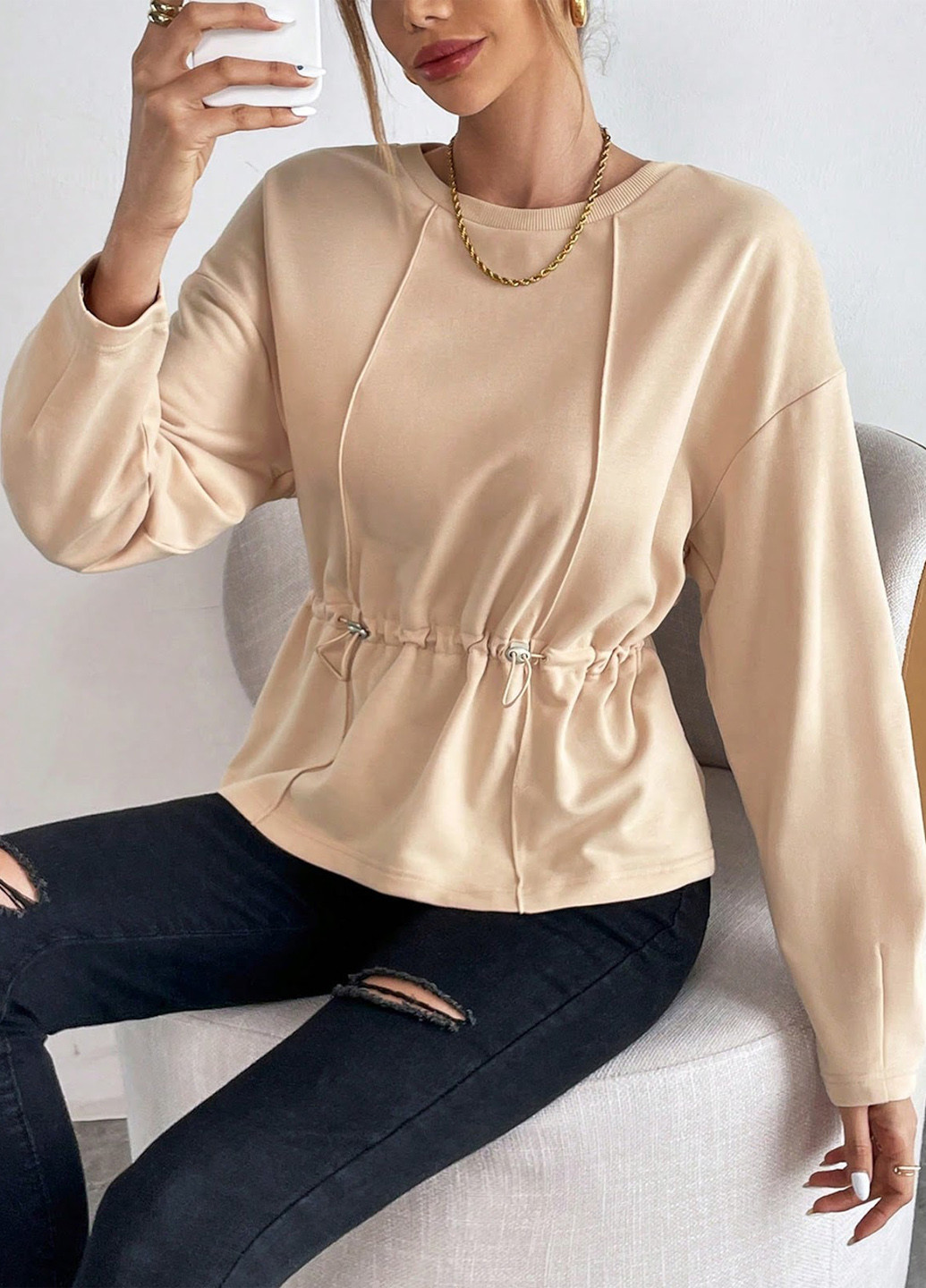 Бежева блуза SHEIN